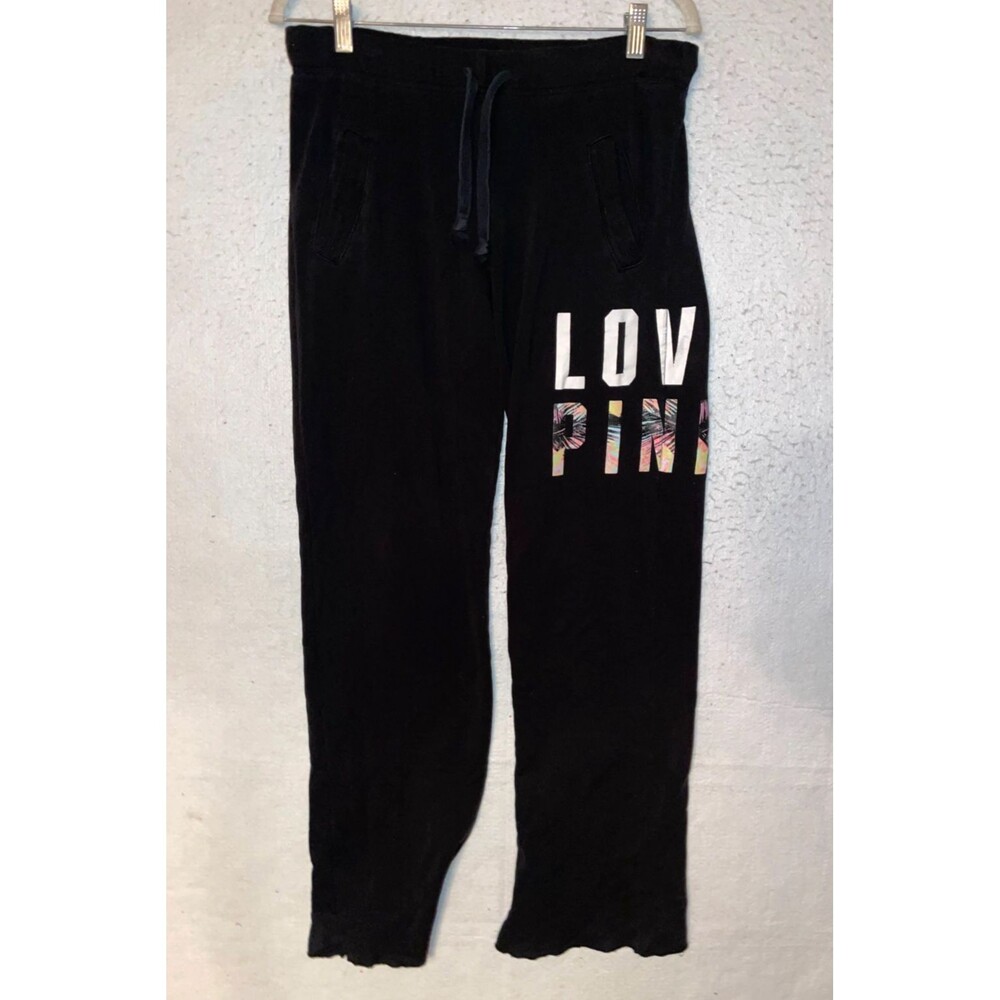 Victoria Secret PINK Sweatpants Pants Women's XS Logo Boxer stitch VTG Wide Leg